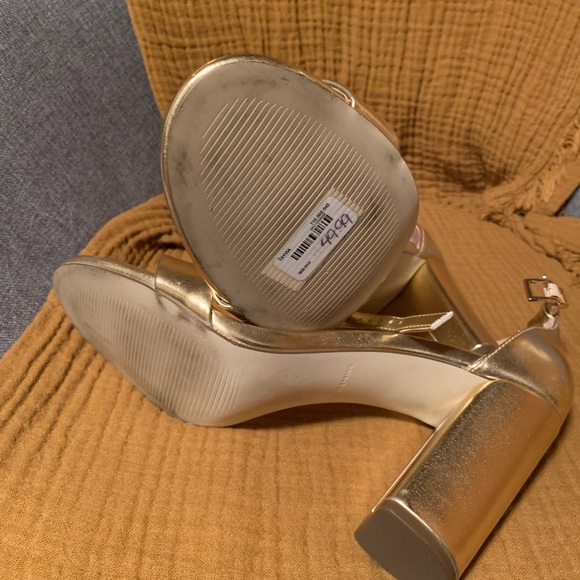 Call It Spring Metallic Gold Block Heels - Picture 5 of 5